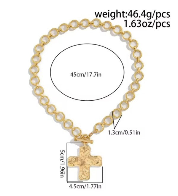 Big Cross Pendant Necklace