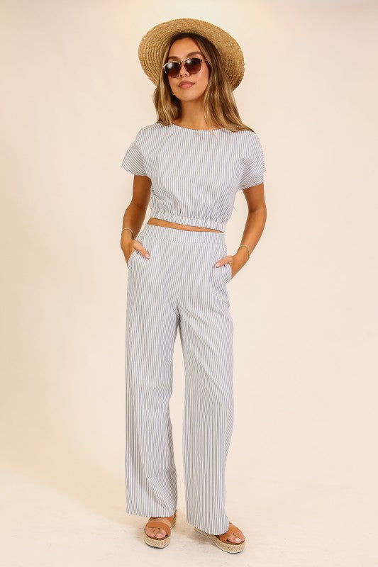 Elastic Waist Top and Pant Set
