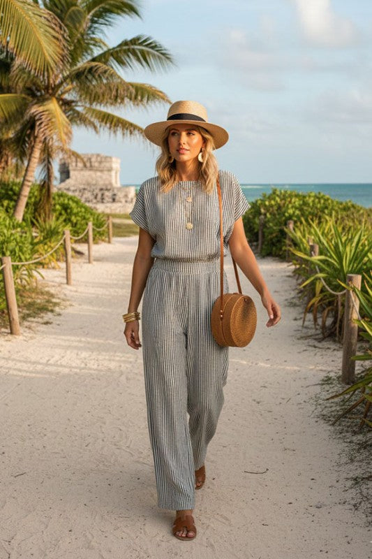 Coastal Striped Two Piece Set