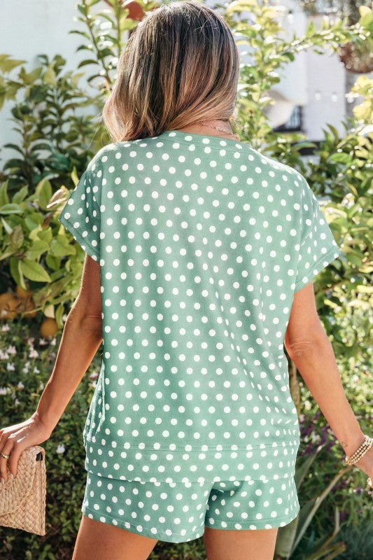 Polka Dot Print Short Set