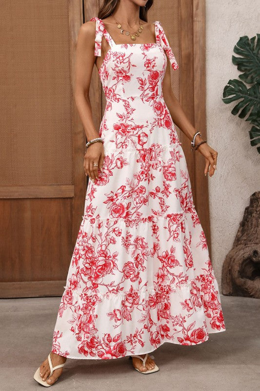 Floral Print Casual Maxi Dress
