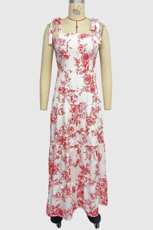 Floral Print Casual Maxi Dress