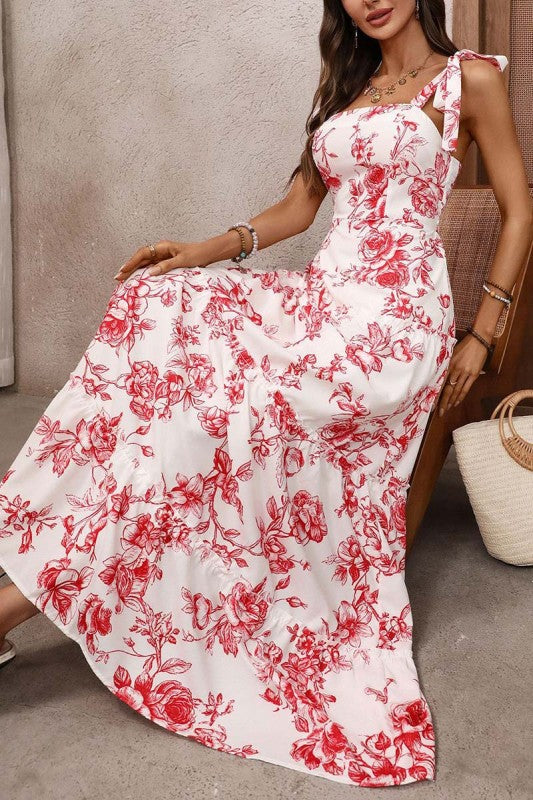 Floral Print Casual Maxi Dress