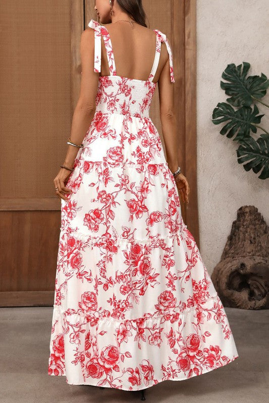 Floral Print Casual Maxi Dress