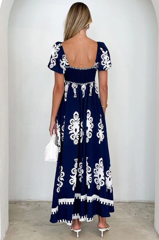 Patterned Bohemian Maxi Dress