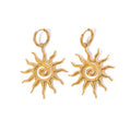 Sun Spiral Drop Hoop Earrings