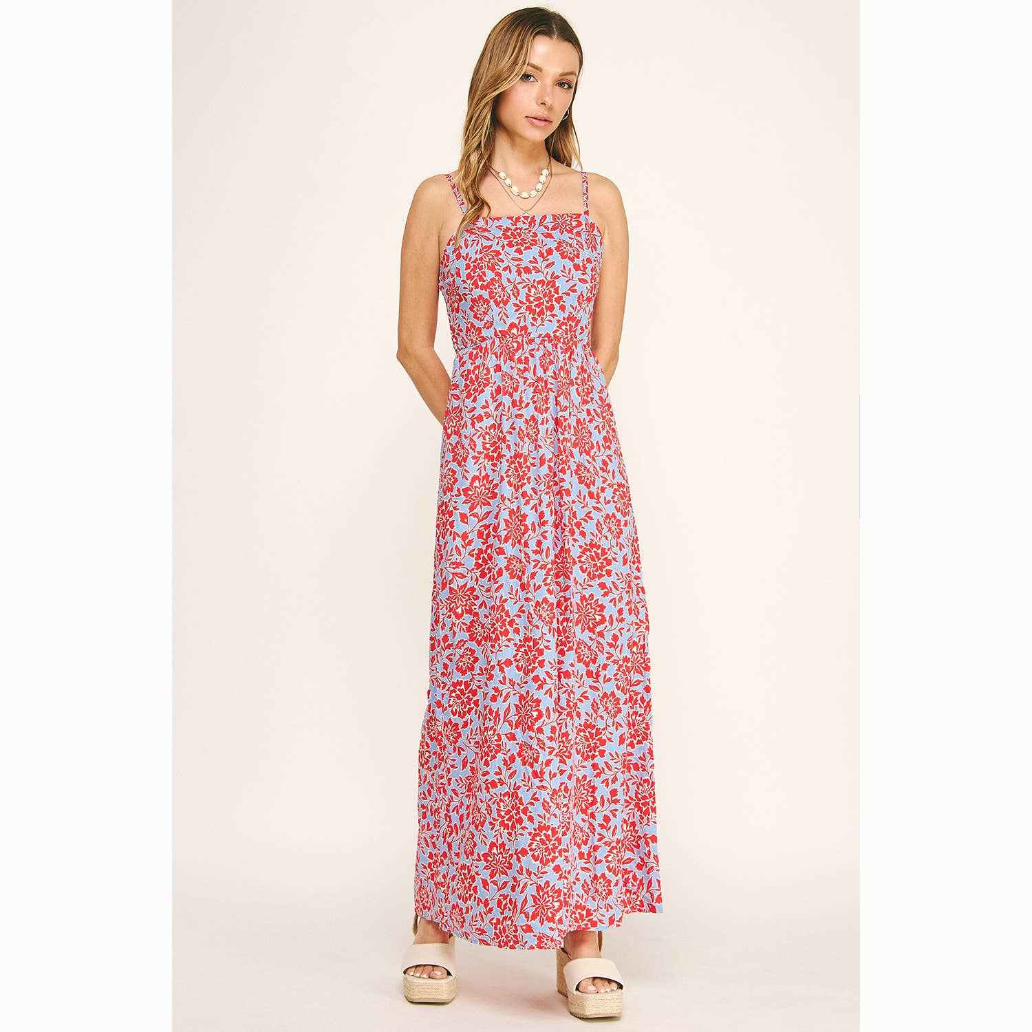CAMI SQUARENECK MAXI DRESS