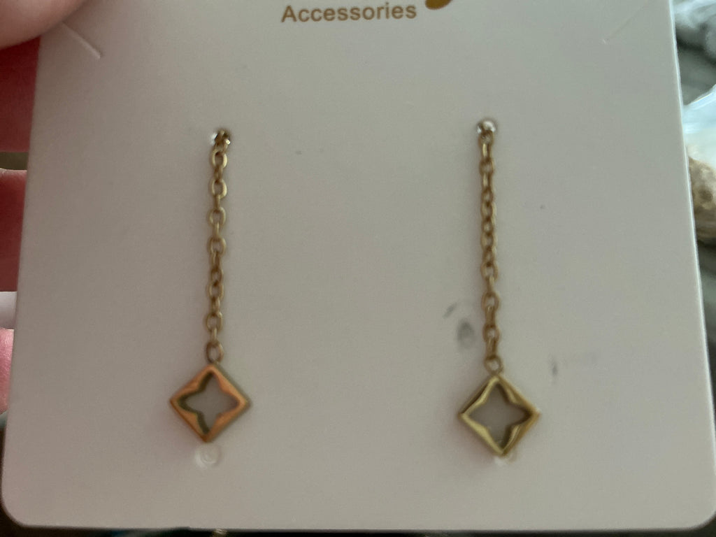 Minimalist Geometric Charm Threader Earrings