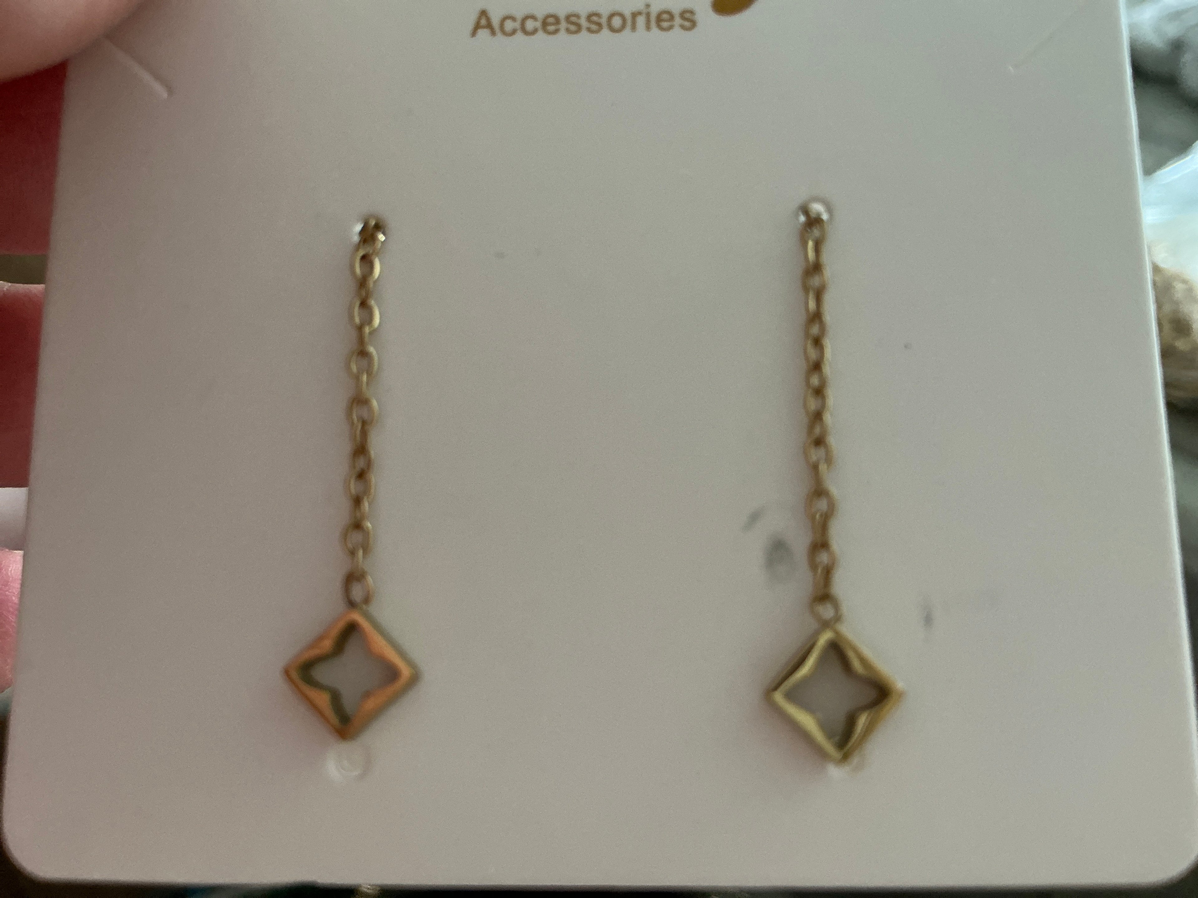 Minimalist Geometric Charm Threader Earrings