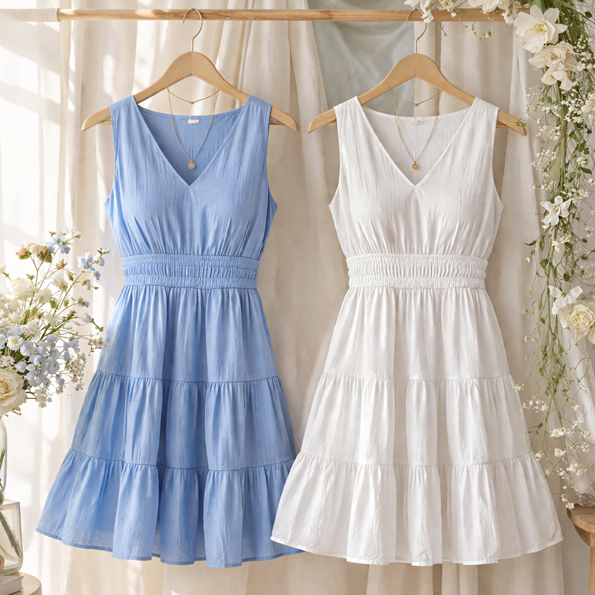 SOFT CLOUD TIERED BABYDOLL DRESS